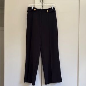 Zara Elegant Black Wide-Leg Pants